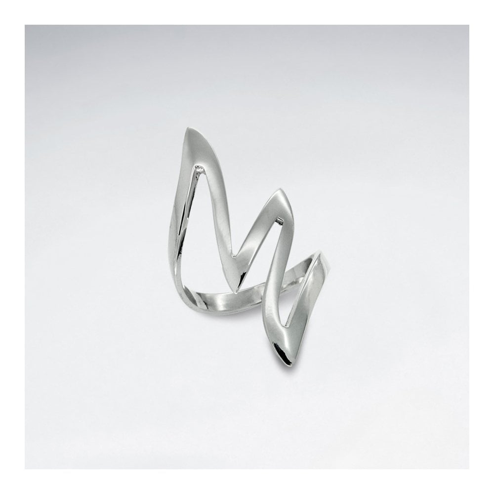 925 Sterling Silver Curved  Ring