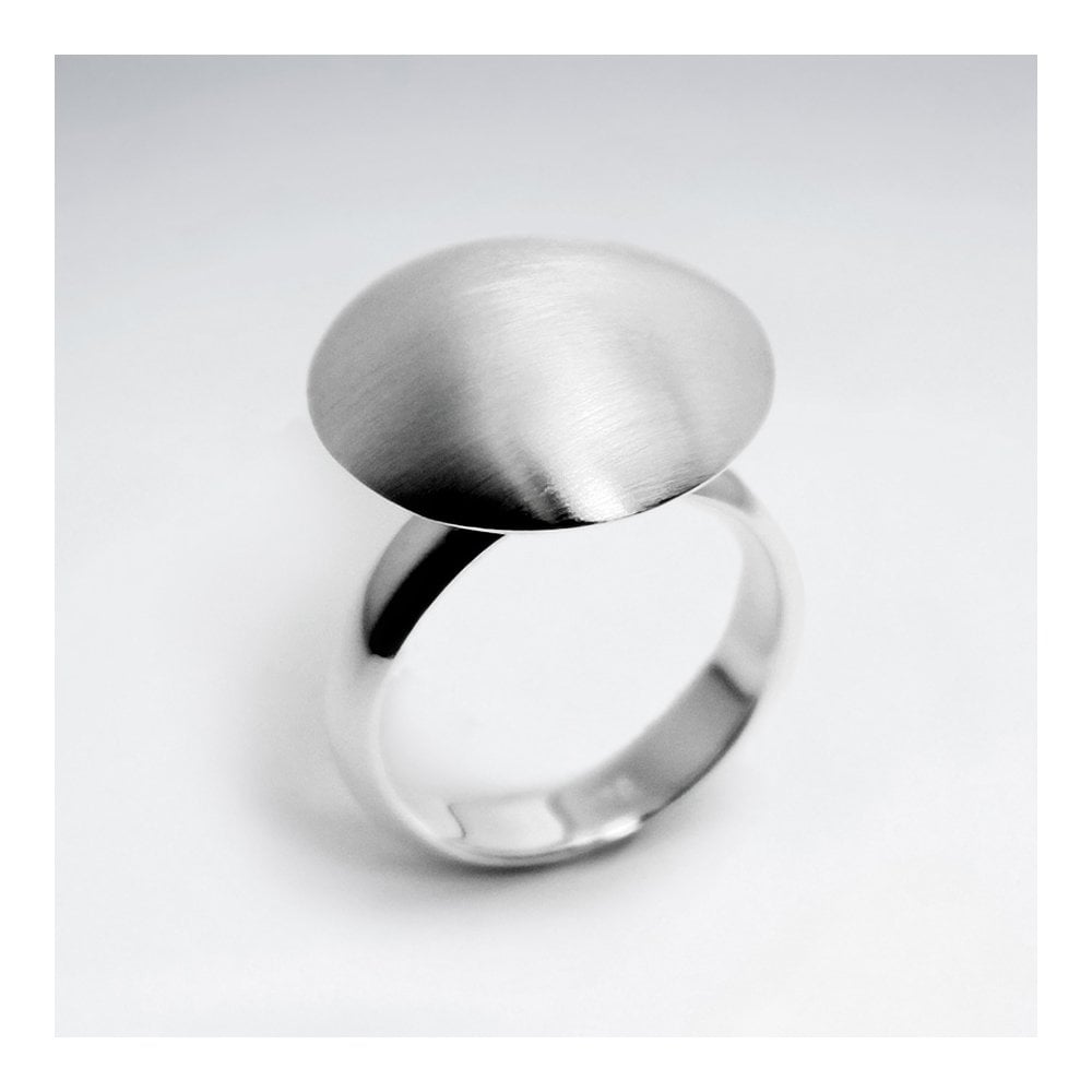 Sterling Silver Matte Finishing Rounded Dome Ring