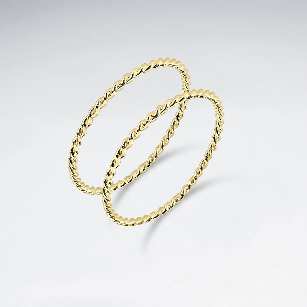 Sterling Silver Twist Band Stackable Rings Pack Of 2 Pieces