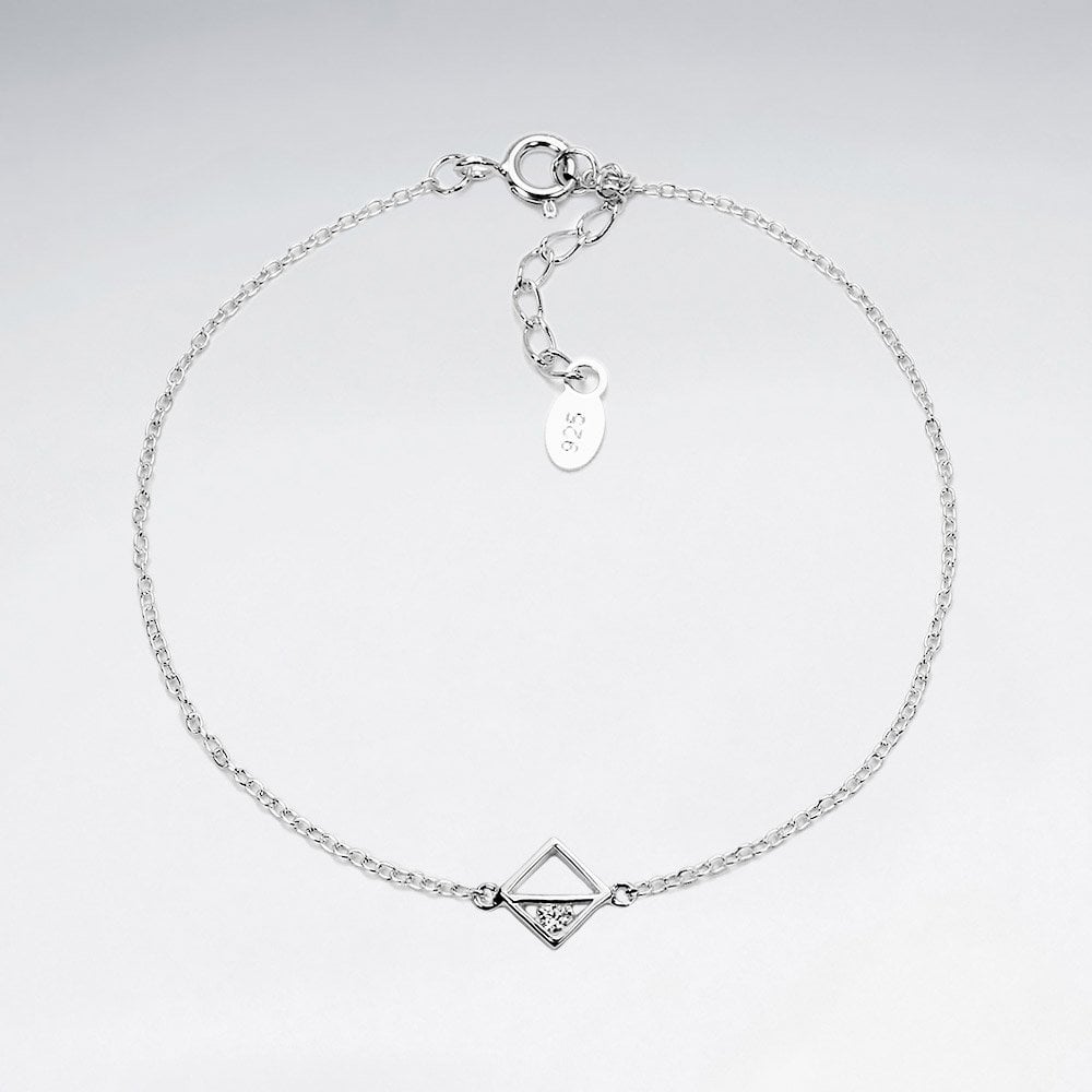 Sterling Silver CZ Marquis Bracelet