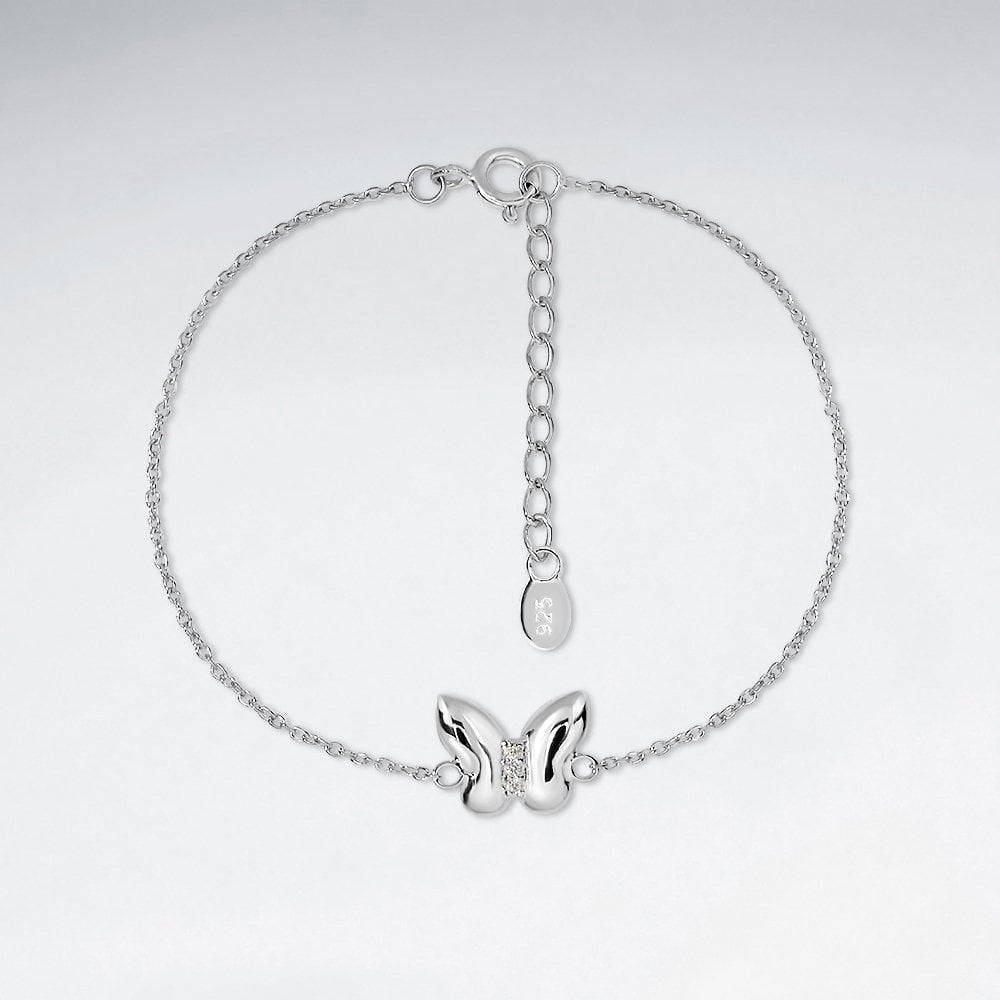 Sterling Silver Adjustable Butterfly Bracelet