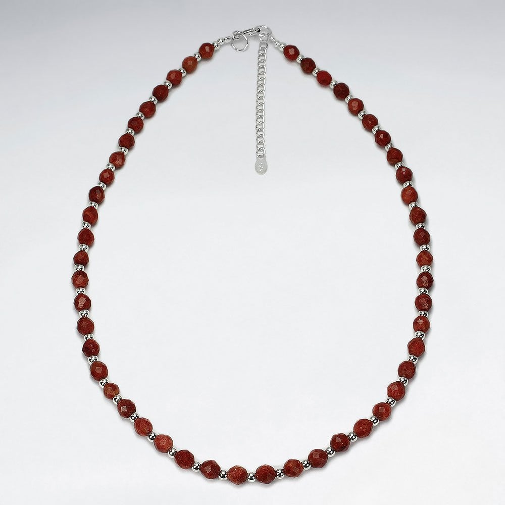 Sterling Silver and Gemstone Bead Necklace