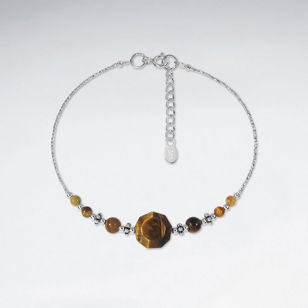 Sterling Silver Tiger Eye Bracelet