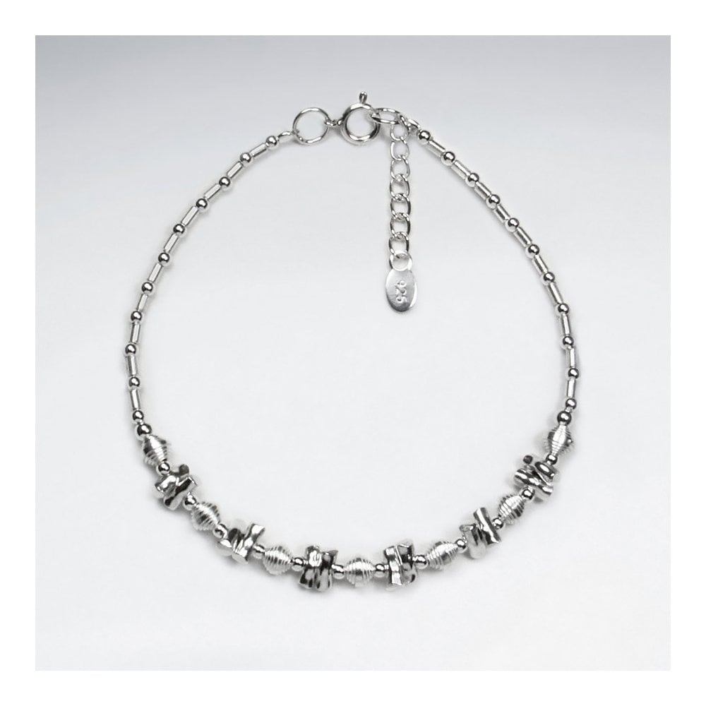 Adjustable Hill Tribe Silver Beaded Bracelet