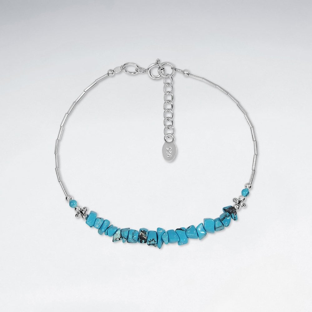 Sterling Silver Turquoise and Gemstone Bracelet