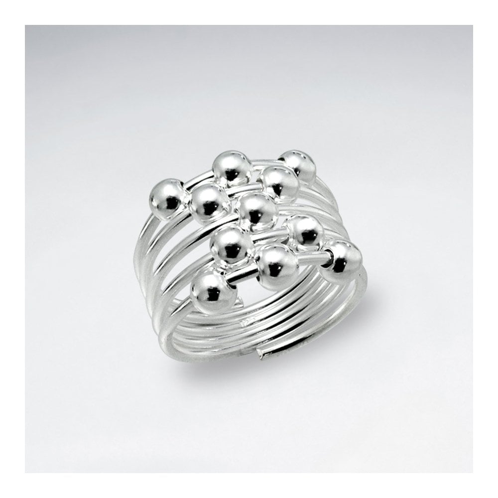 Sterling Silver Multi Ball Ring