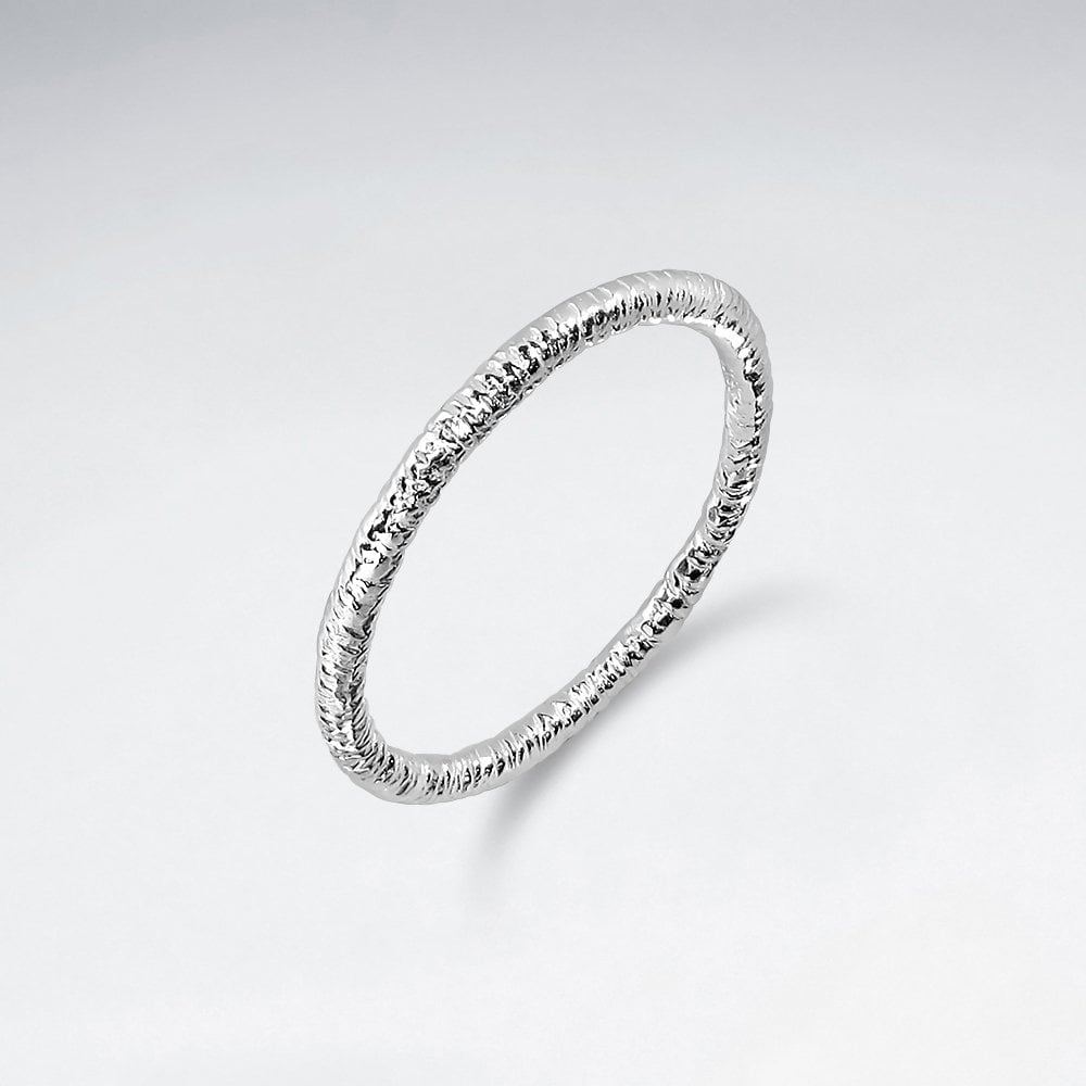 Textured Sterling Silver Fashion Ring