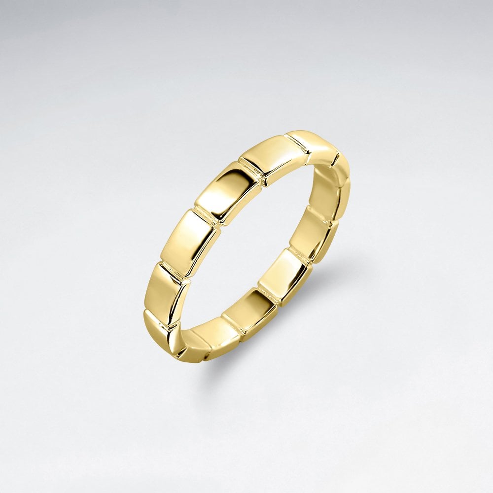Sterling Silver Lined Geometric Ring