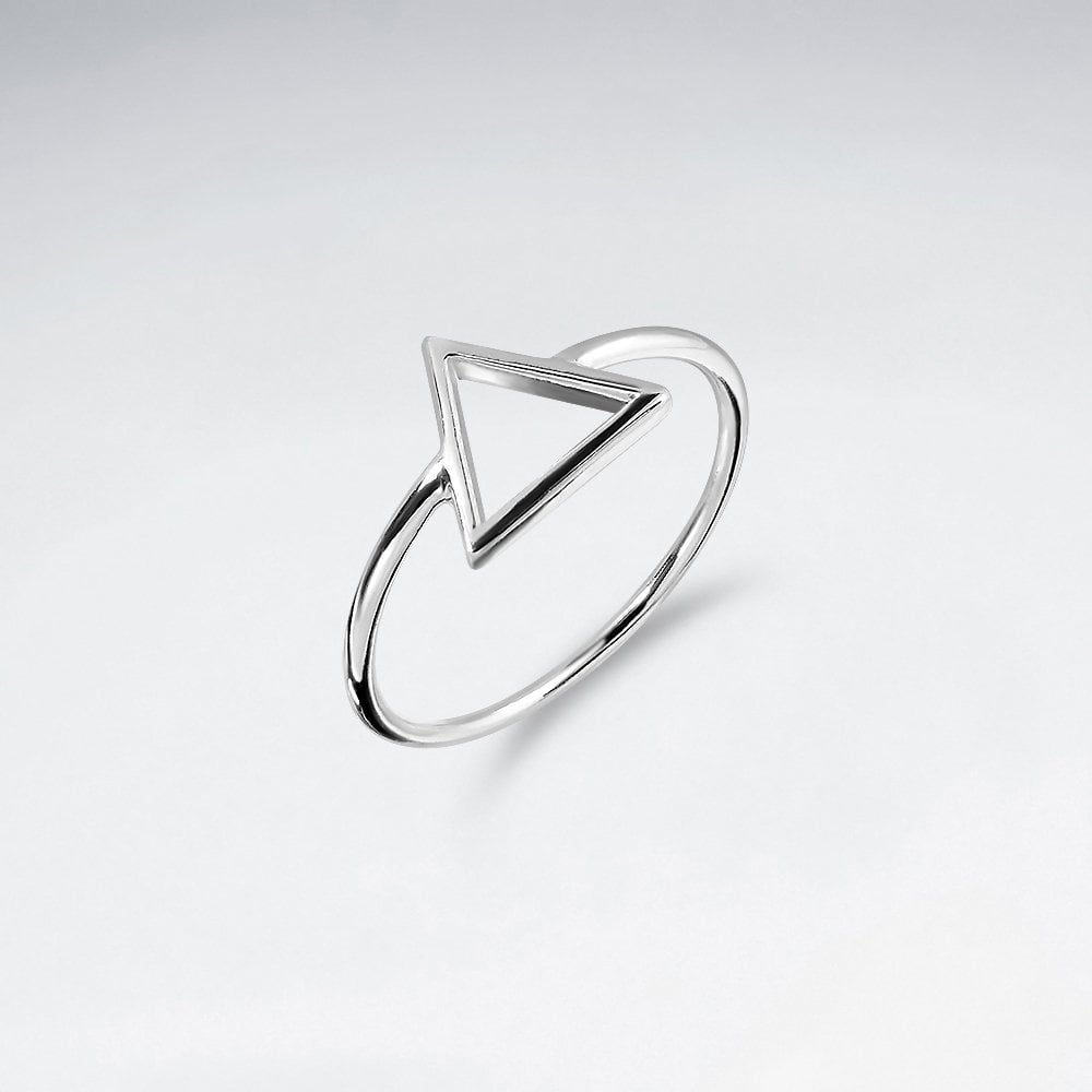 Geometric Sterling Silver Open Triangle Ring
