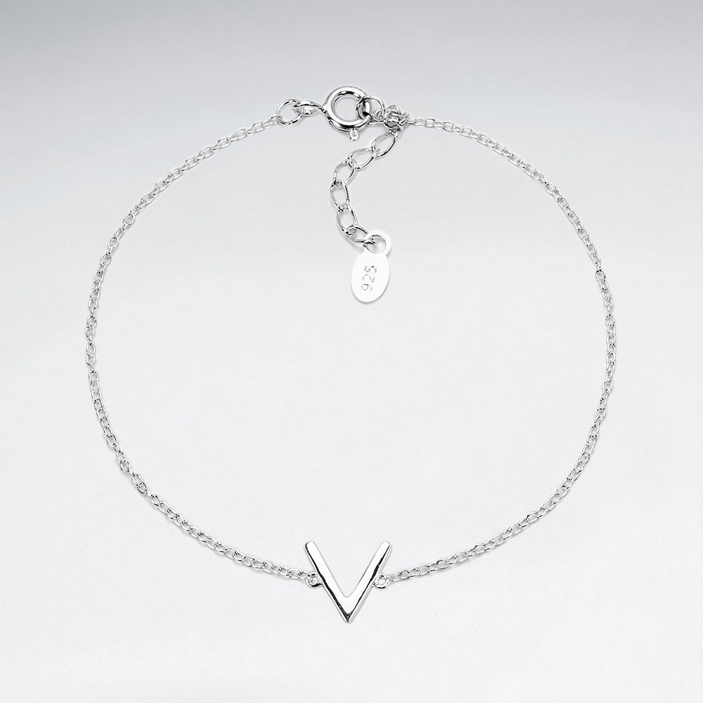 Sterling Silver Chevron Stripe Bracelet