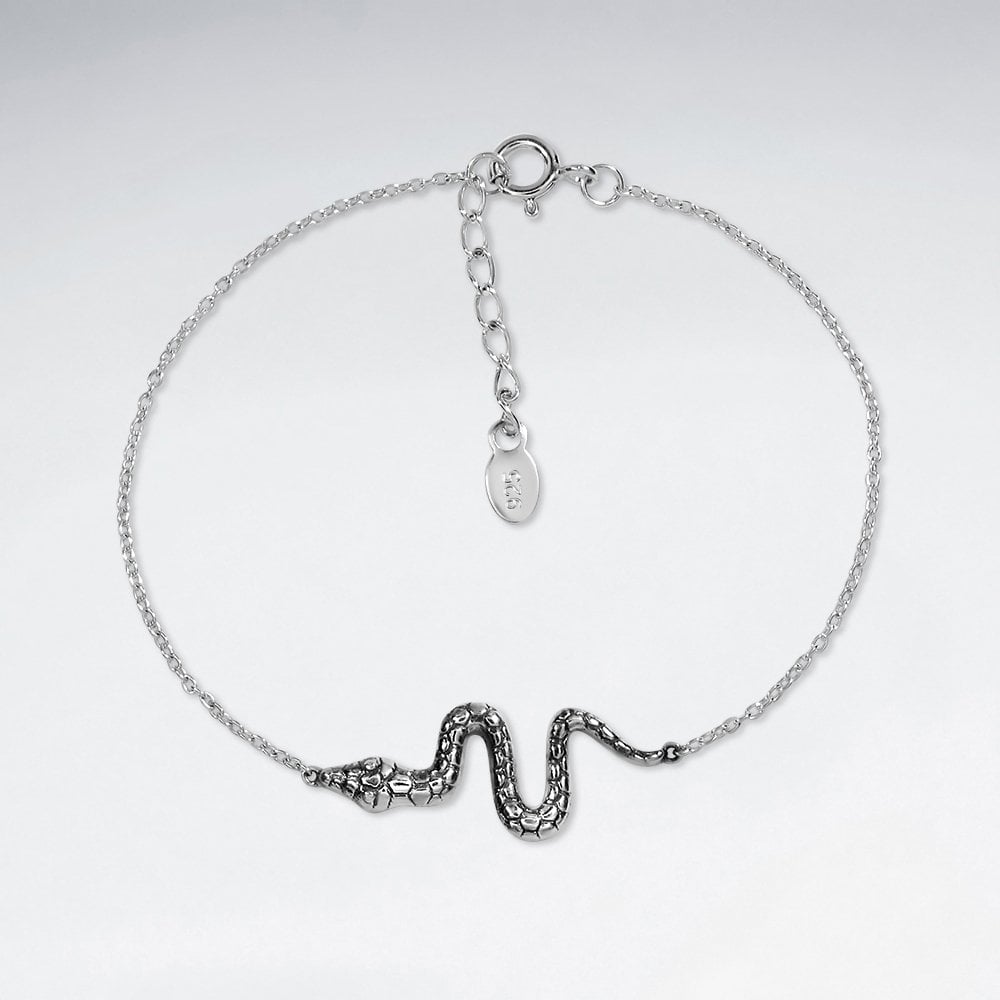 Sterling Silver Slithering Snake Bracelet