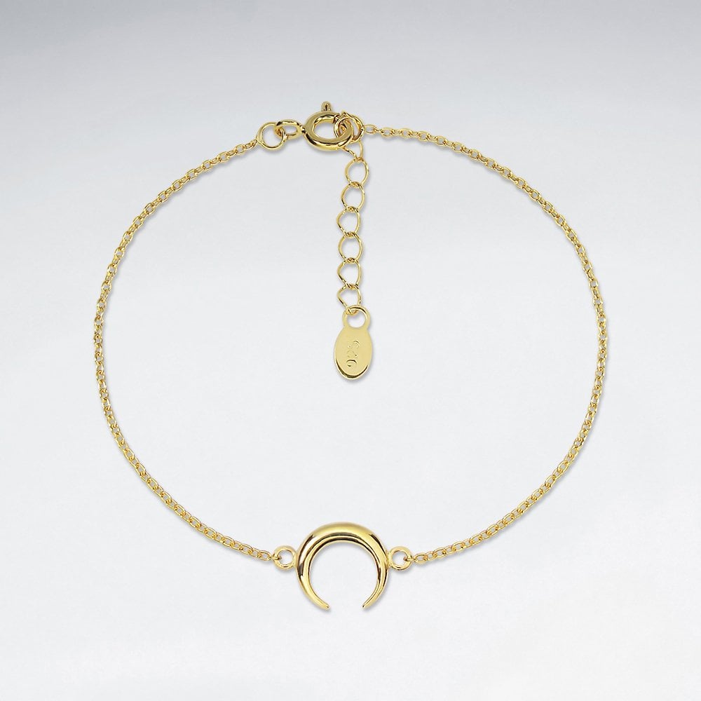 Sterling Silver Crescent Moon Bracelet