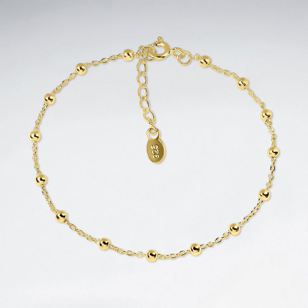 Adjustable Sterling Silver Ball Chain Bracelet