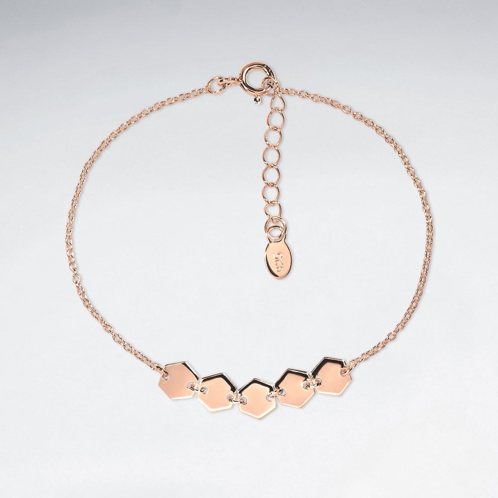 Adjustable Sterling Silver Hexagon Bracelet