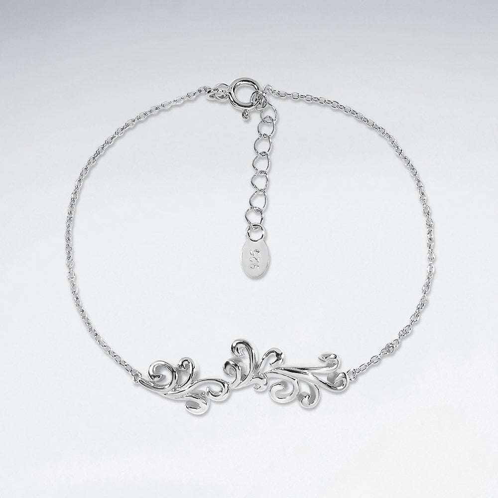 Sterling Silver Single Sea Wave Bracelet