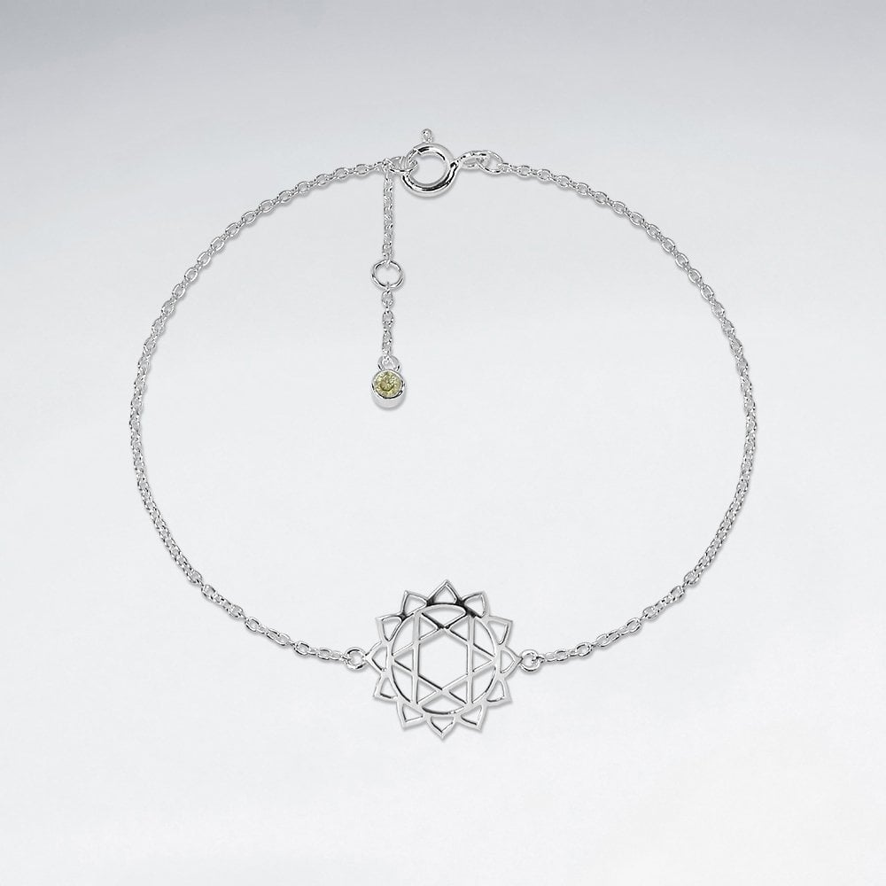 Sterling Silver Anahata Heart Chakra Bracelet