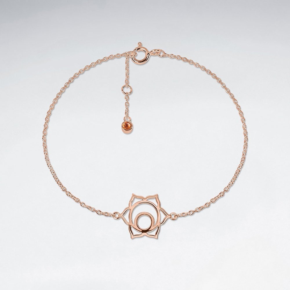Silver and CZ Svadhishthana Sacral Symbol Bracelet