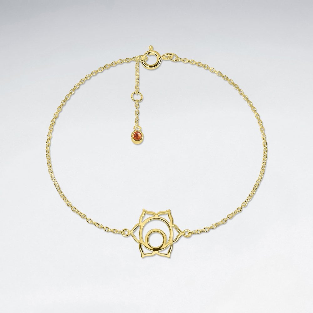 Silver and CZ Svadhishthana Sacral Symbol Bracelet