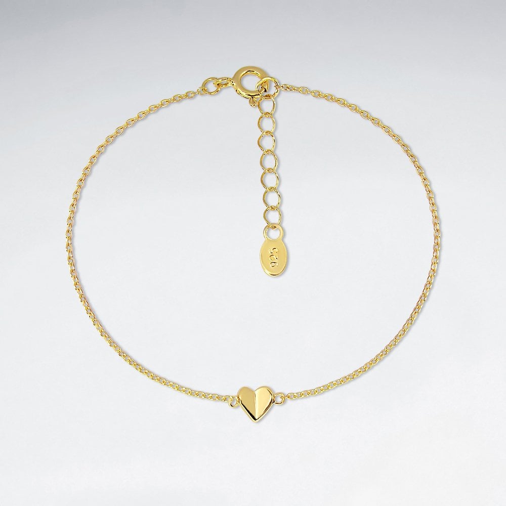 Sterling Silver Heart Adjustable Bracelet