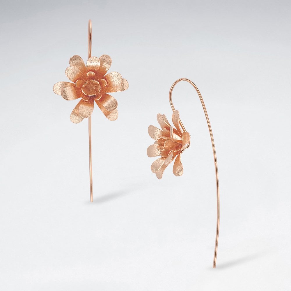 925 Sterling Silver Enchanted Dimensions Flower Earrings