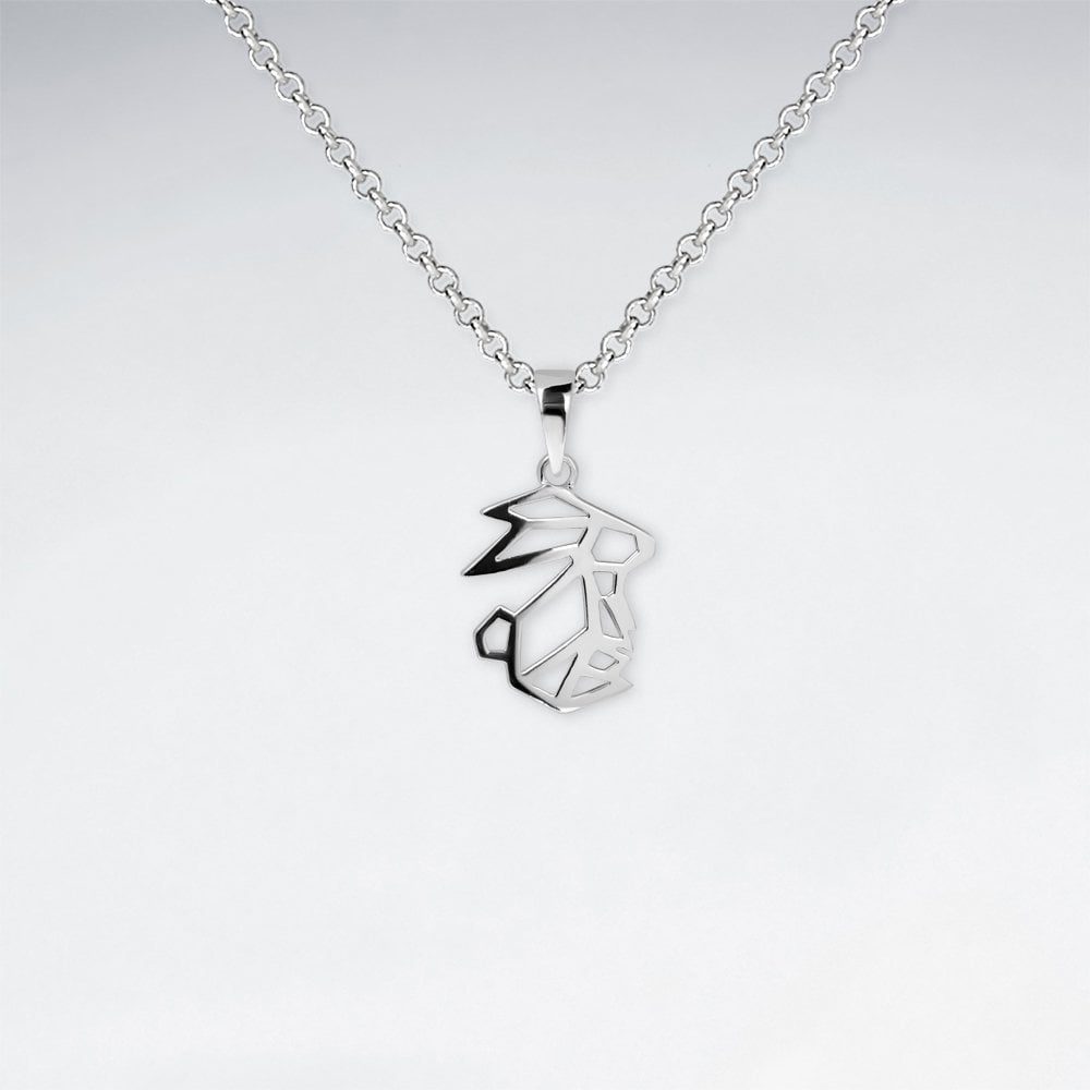 Sterling Silver Origami Rabbit Pendant