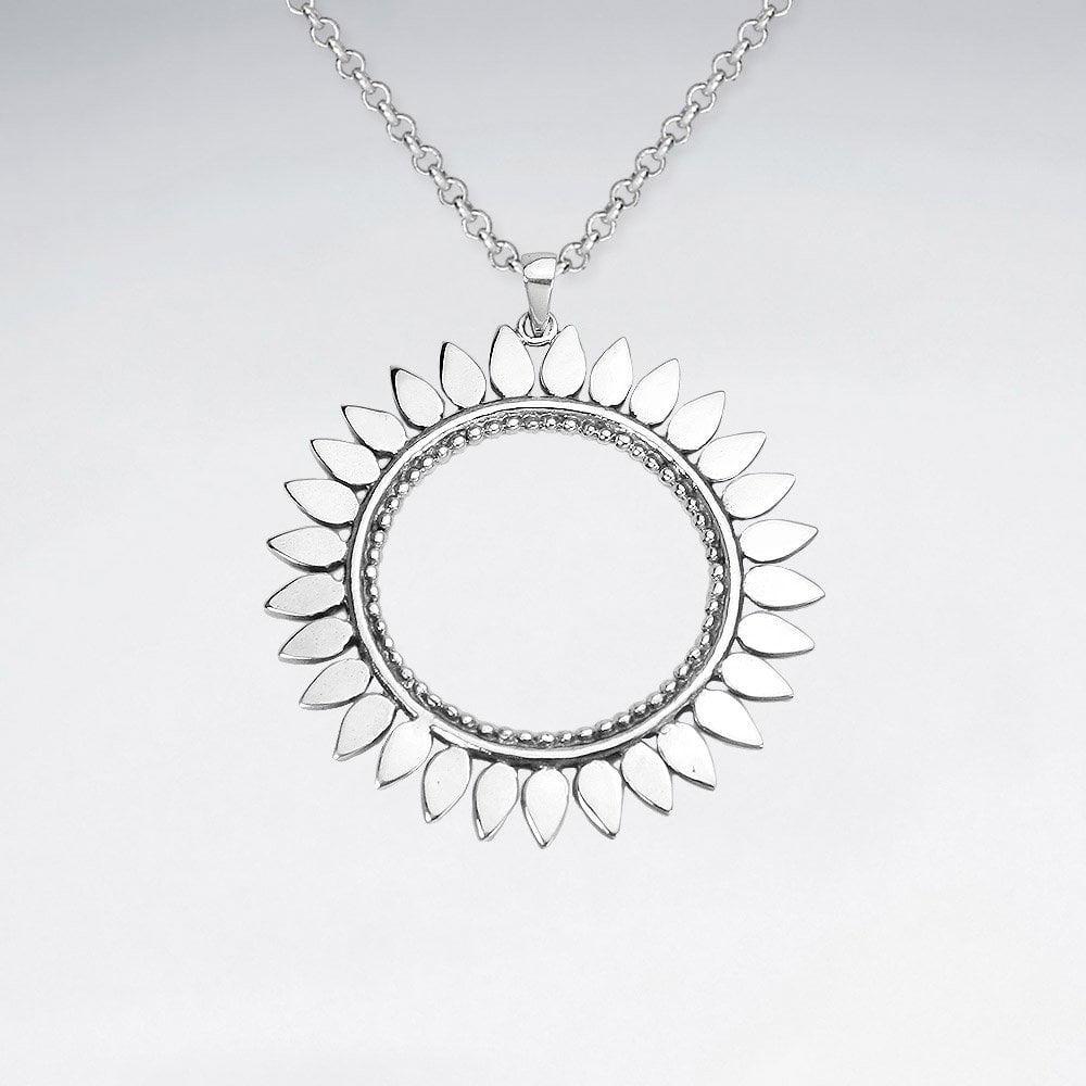 Sterling Silver Open Circle Bali Style Pendant
