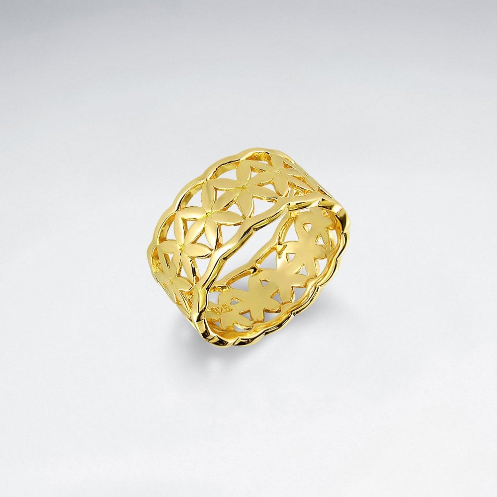 Flower of Life Silver Wedding Ring