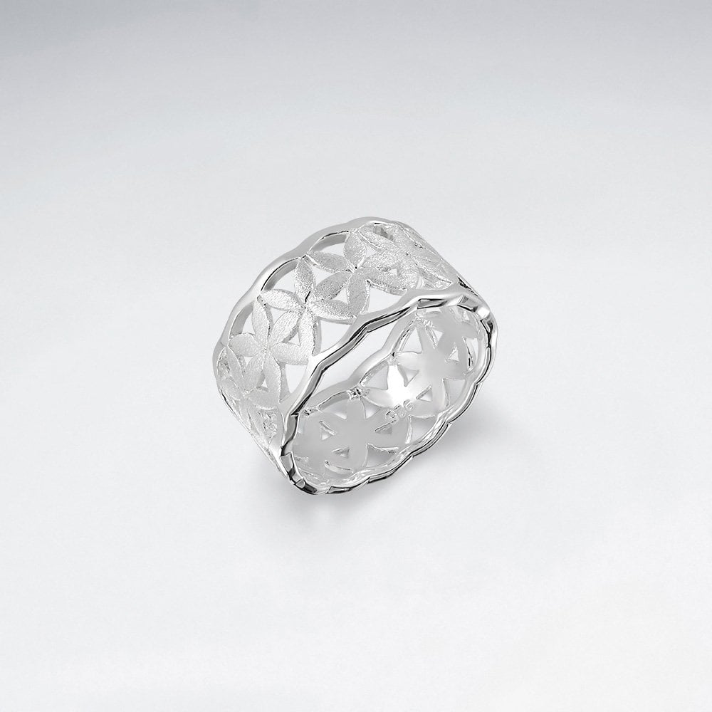 Flower of Life Silver Wedding Ring