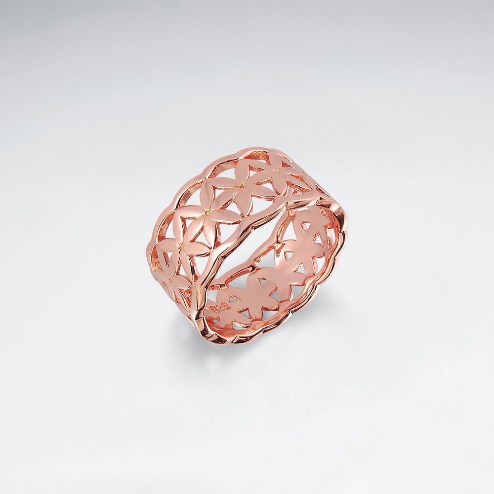 Flower of Life Silver Wedding Ring