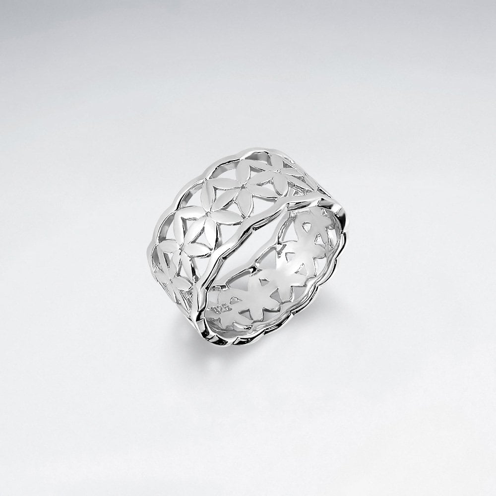 Flower of Life Silver Wedding Ring
