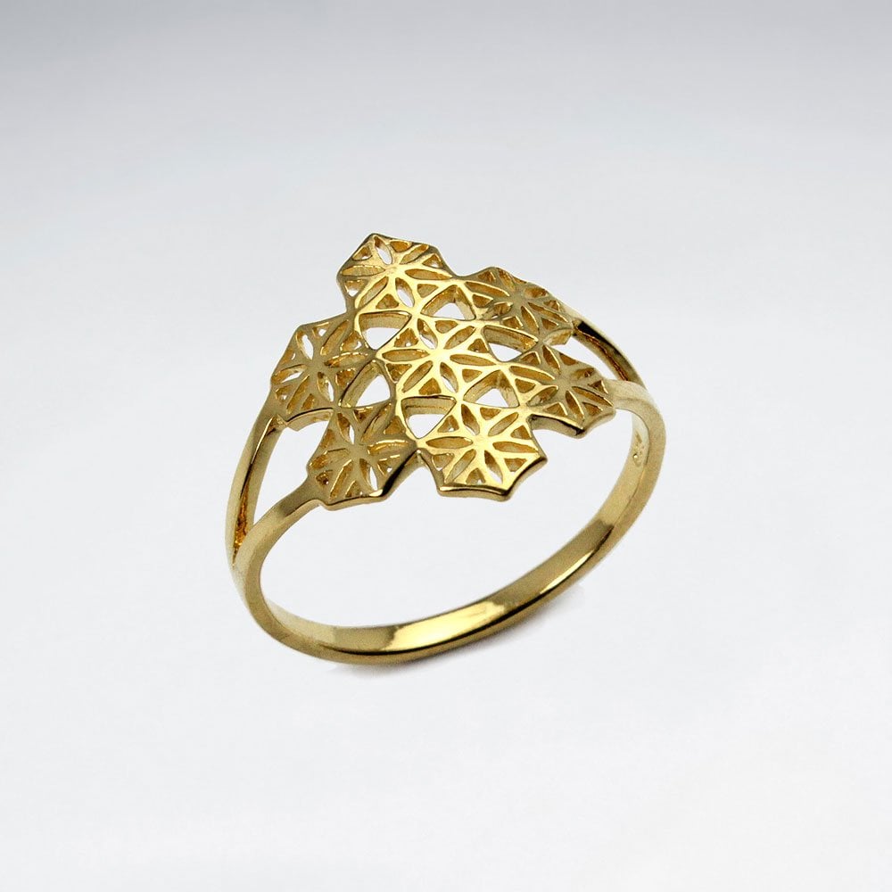 Delicate Snowflake Sterling Silver Ring