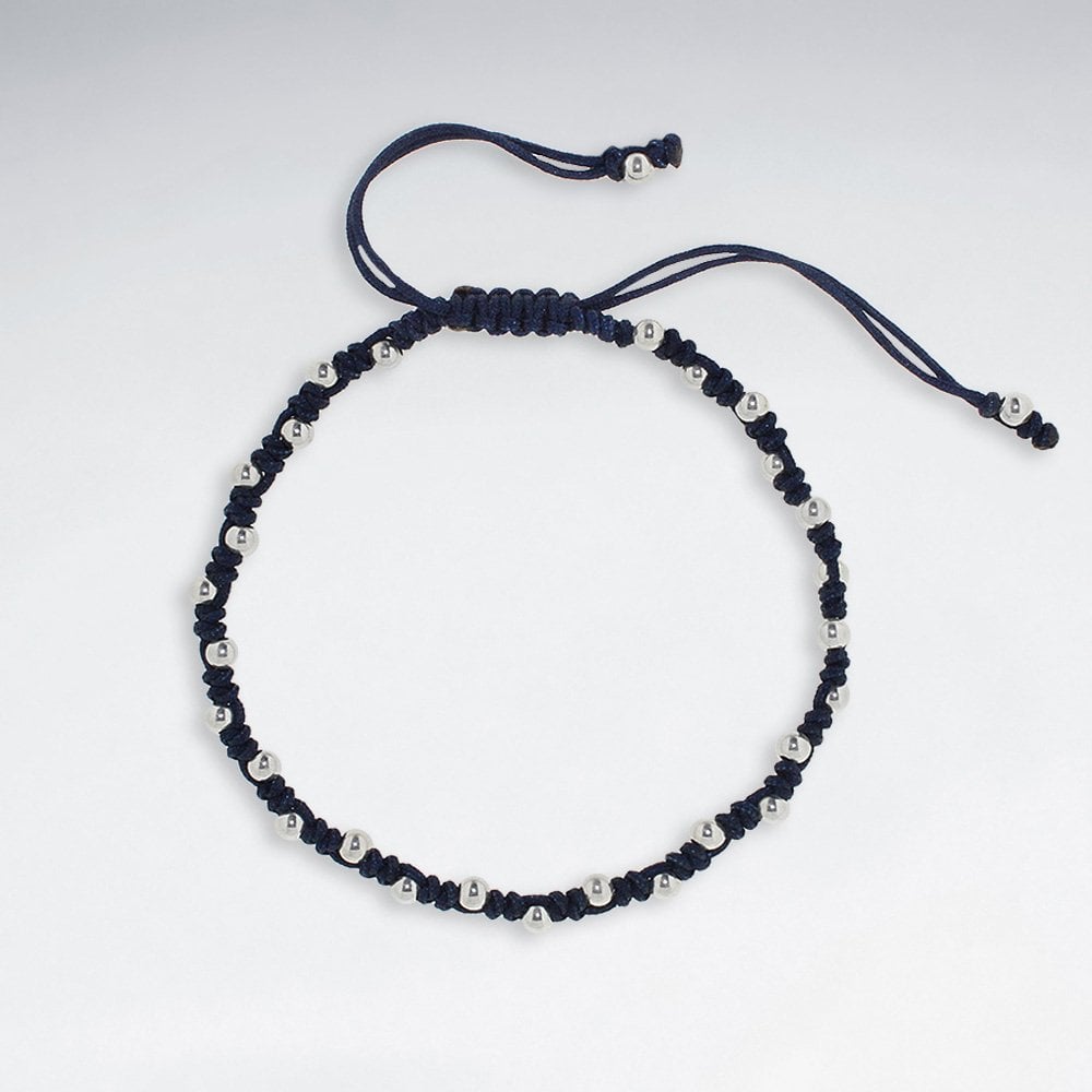 7" Adjustable Nylon Bead Ball Wrap Bracelet