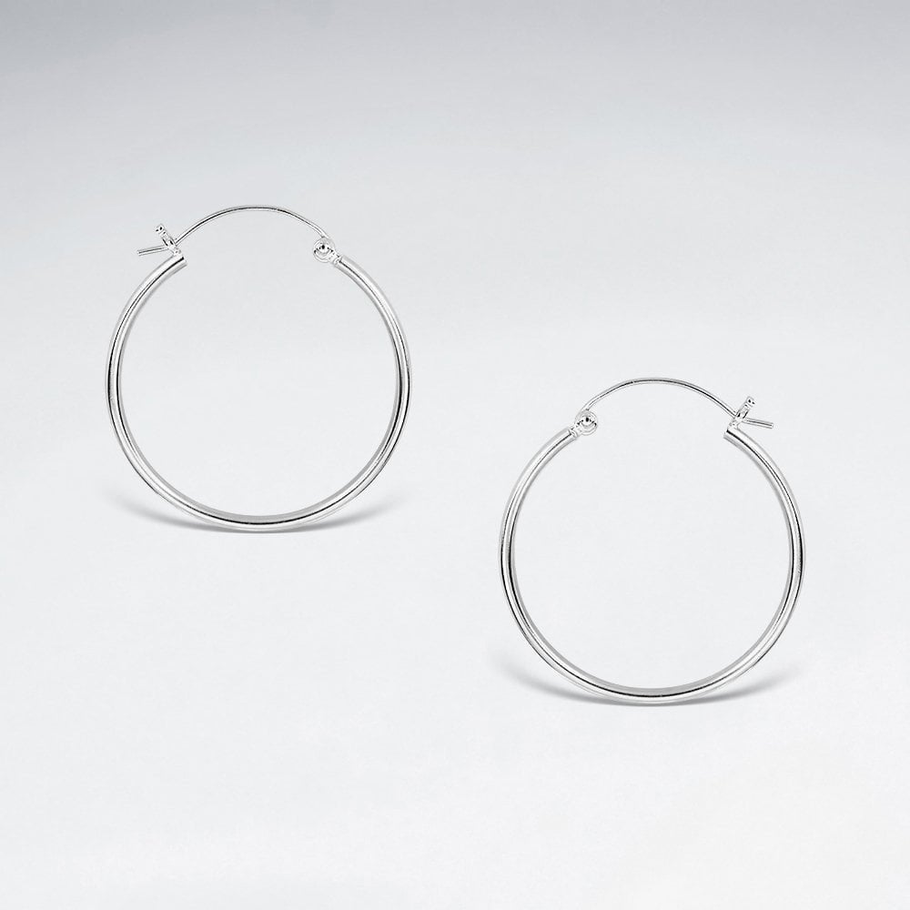 Classic Delicate Hoop Earrings in Silver