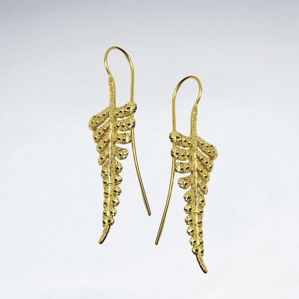 Glittering Sterling Silver Delicate Leaf Earrings