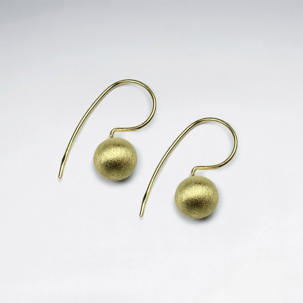 Matte Silver Dainty Ball Hook Earrings