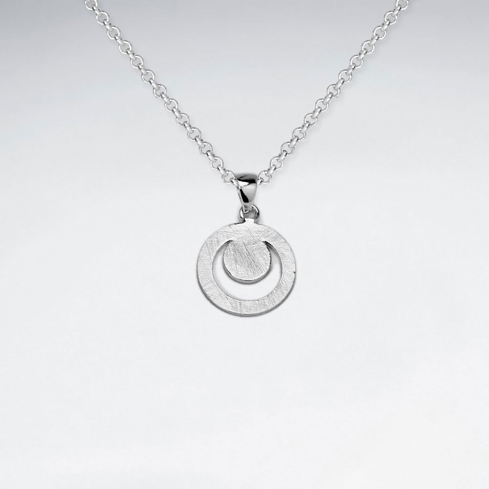 Double Circle Openwork Pendant in Sterling Silver