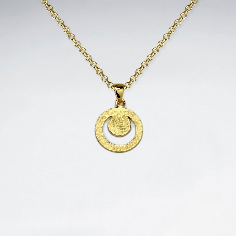 Double Circle Openwork Pendant in Sterling Silver