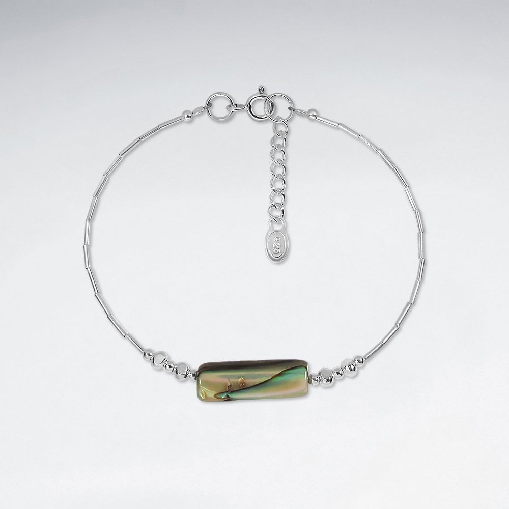 Sterling Silver Shell Bead Bracelet