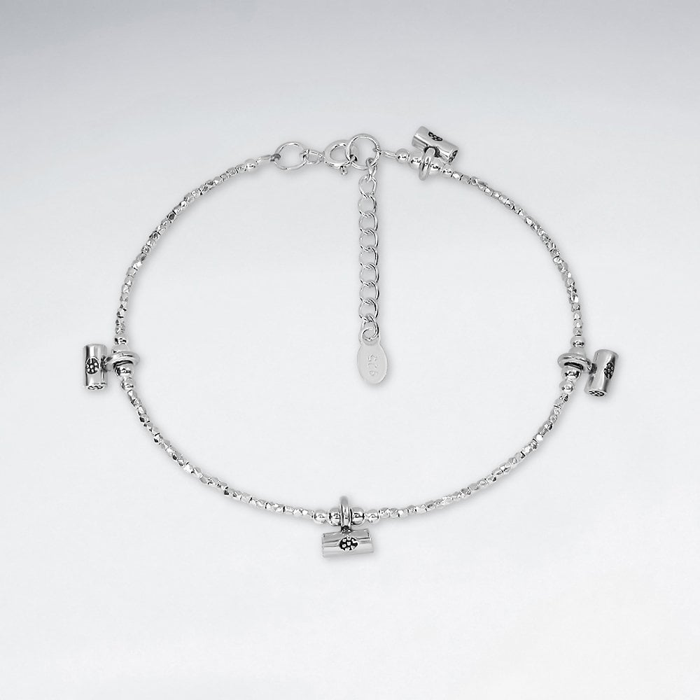Sterling Silver Bead Charm Bracelet