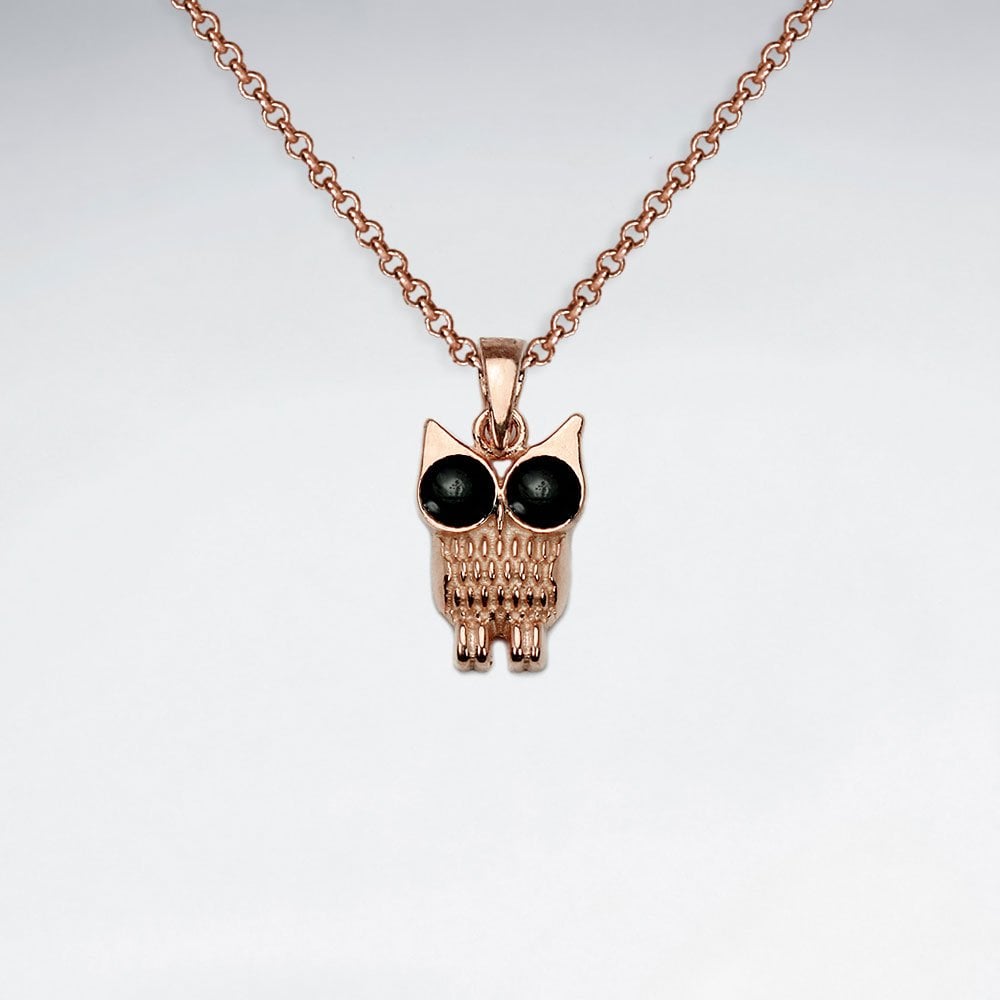 Sterling Silver Bird Owl Pendant