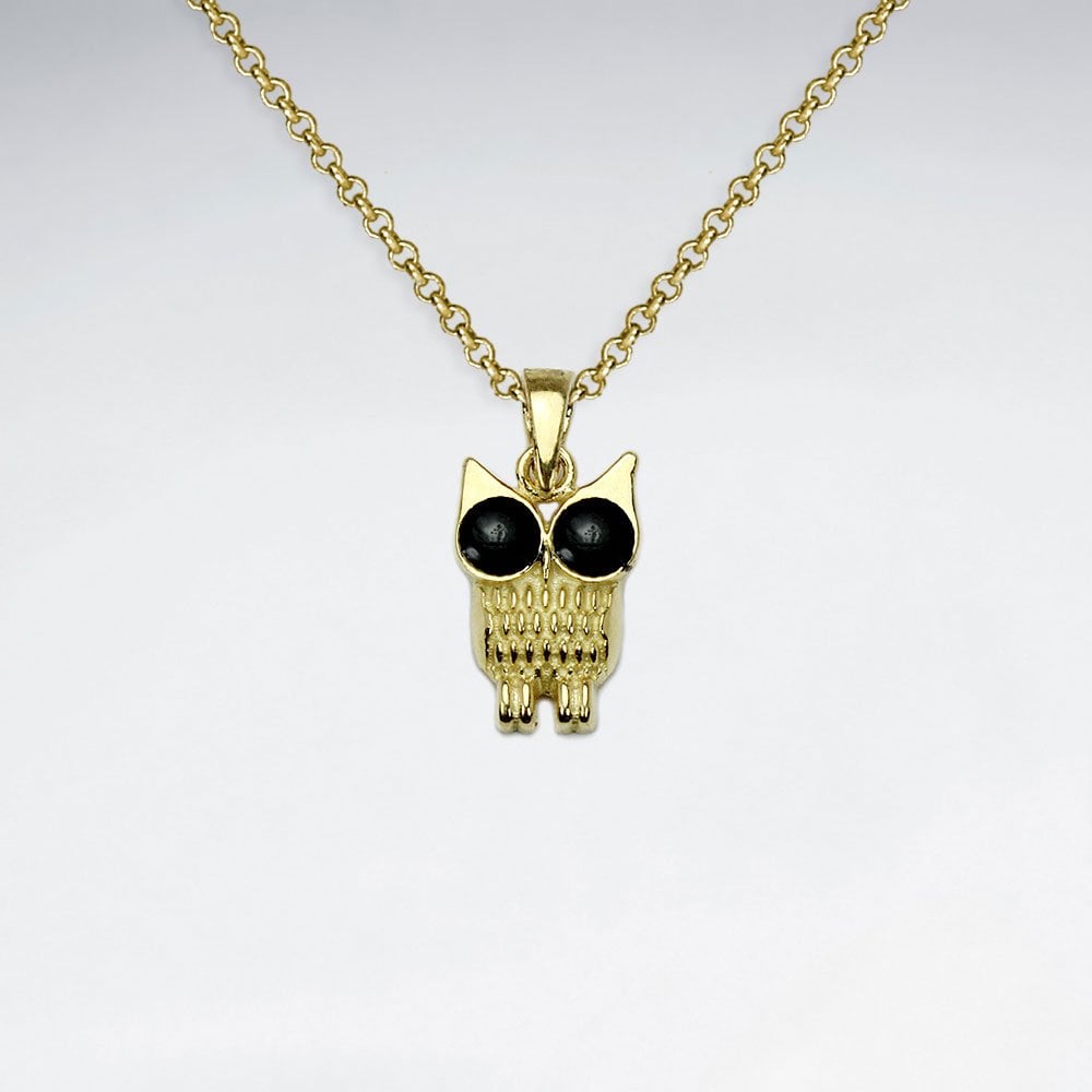 Sterling Silver Bird Owl Pendant