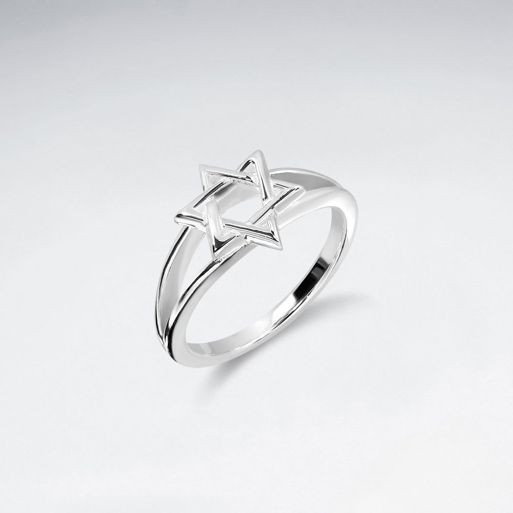 Sterling Silver Religious Star of David Ring