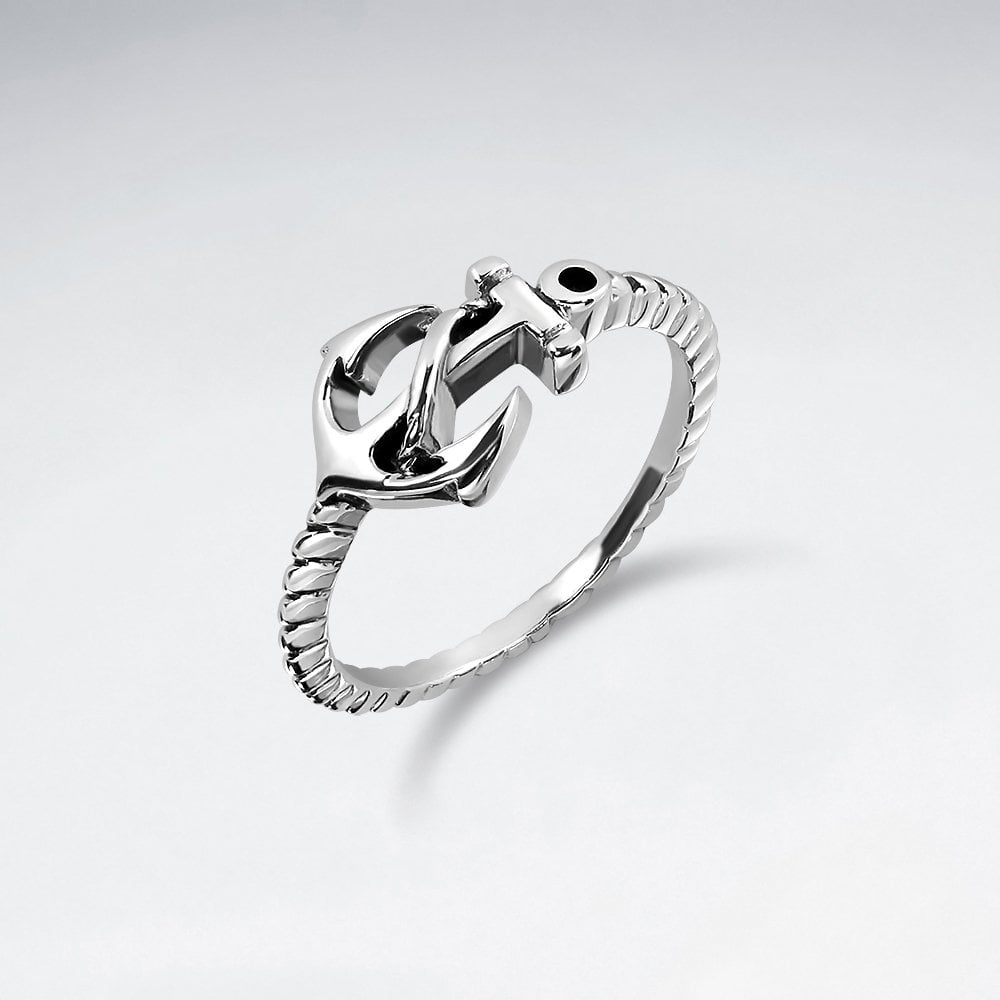 Sterling Silver Nautical Anchor Ring