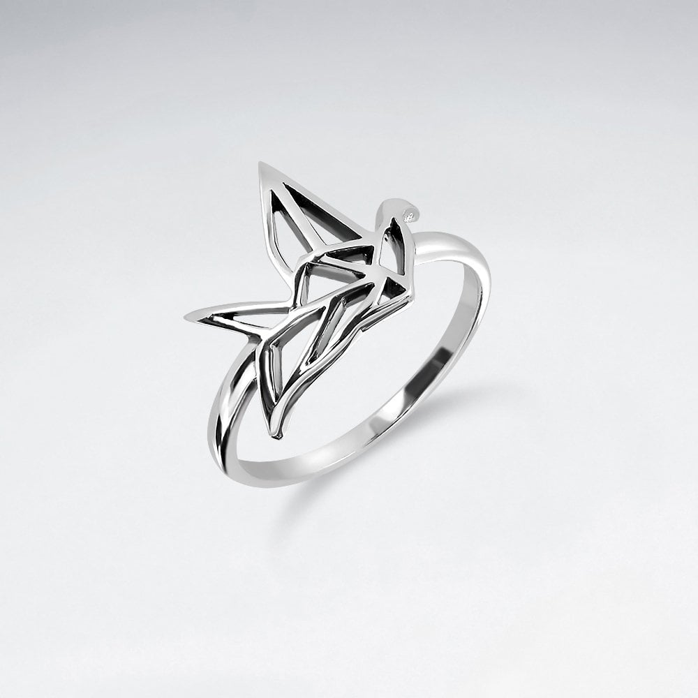 Sterling Silver Origami Bird Ring
