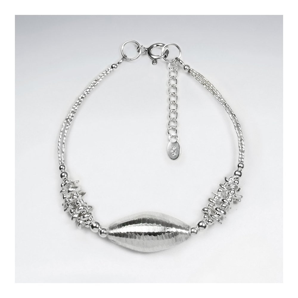 Sterling Silver Chunky Bead Statement Bracelet