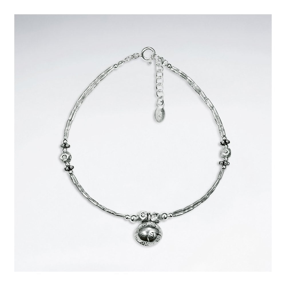 Sterling Silver Freeform Charm Bracelet