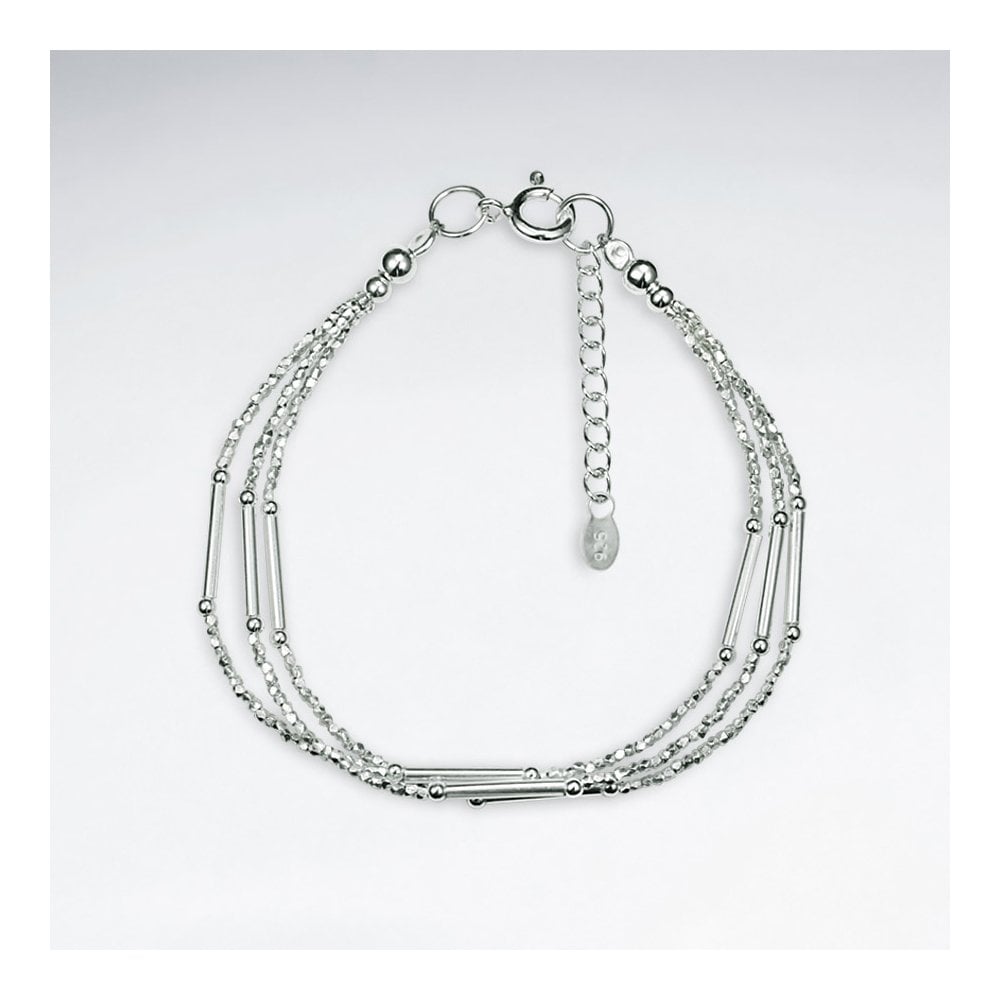 Sterling Silver Triple-Strand Bracelet