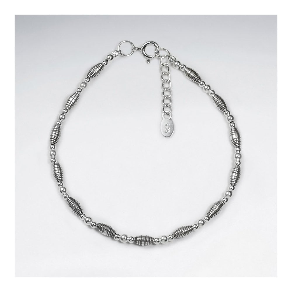 Sterling Silver Oval Bead Bracelet