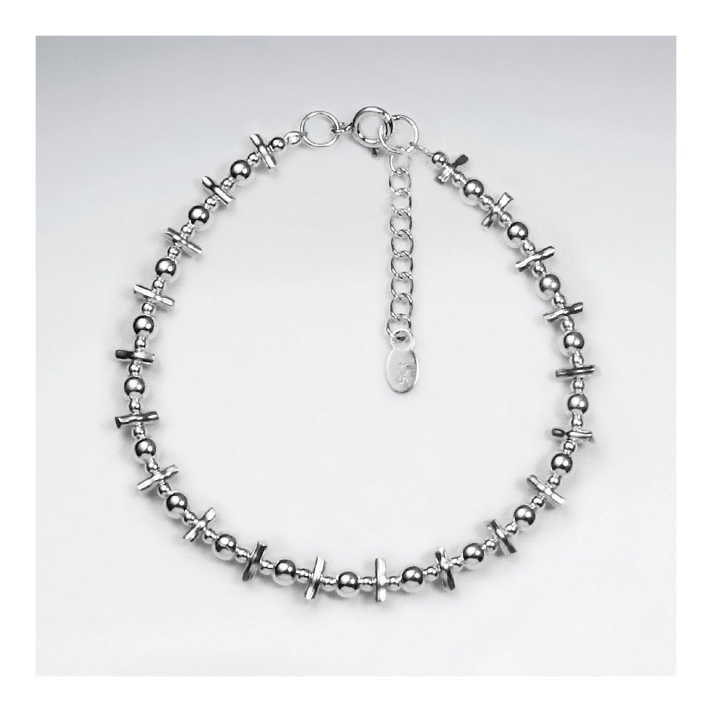 Sterling Silver Ball and Bar Bracelet
