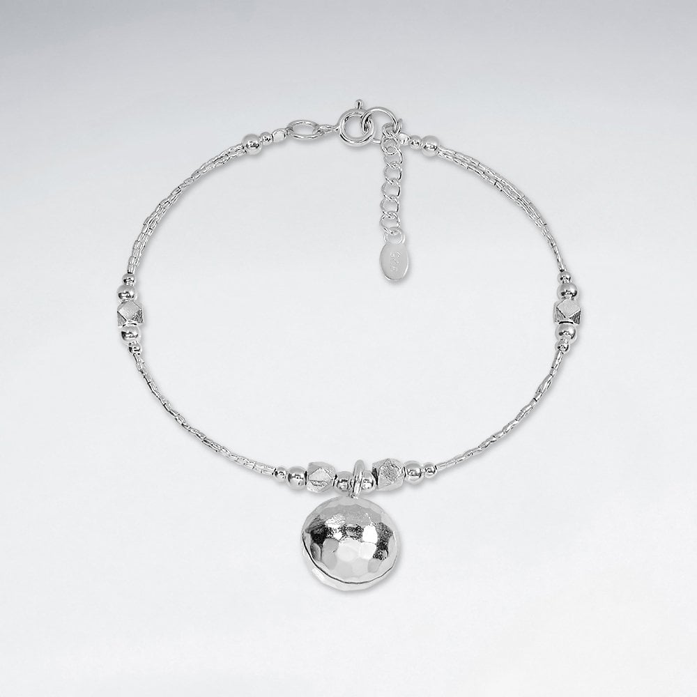 Sterling Sliver Hammered Ball Bracelet